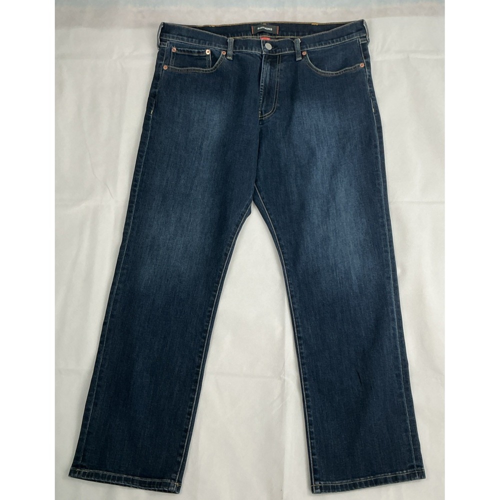 Bluffworks Jeans Mens 37x30 Blue Medium Wash Straight Regular Fit Denim Pants